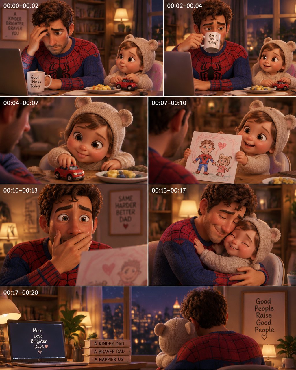 Image inspiration - Create a heartwarming 20-second cinematic 3D animated fam...