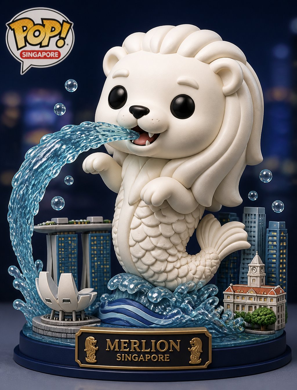 Image inspiration - Create a stylized vinyl figure of the Merlion.Design a pl...